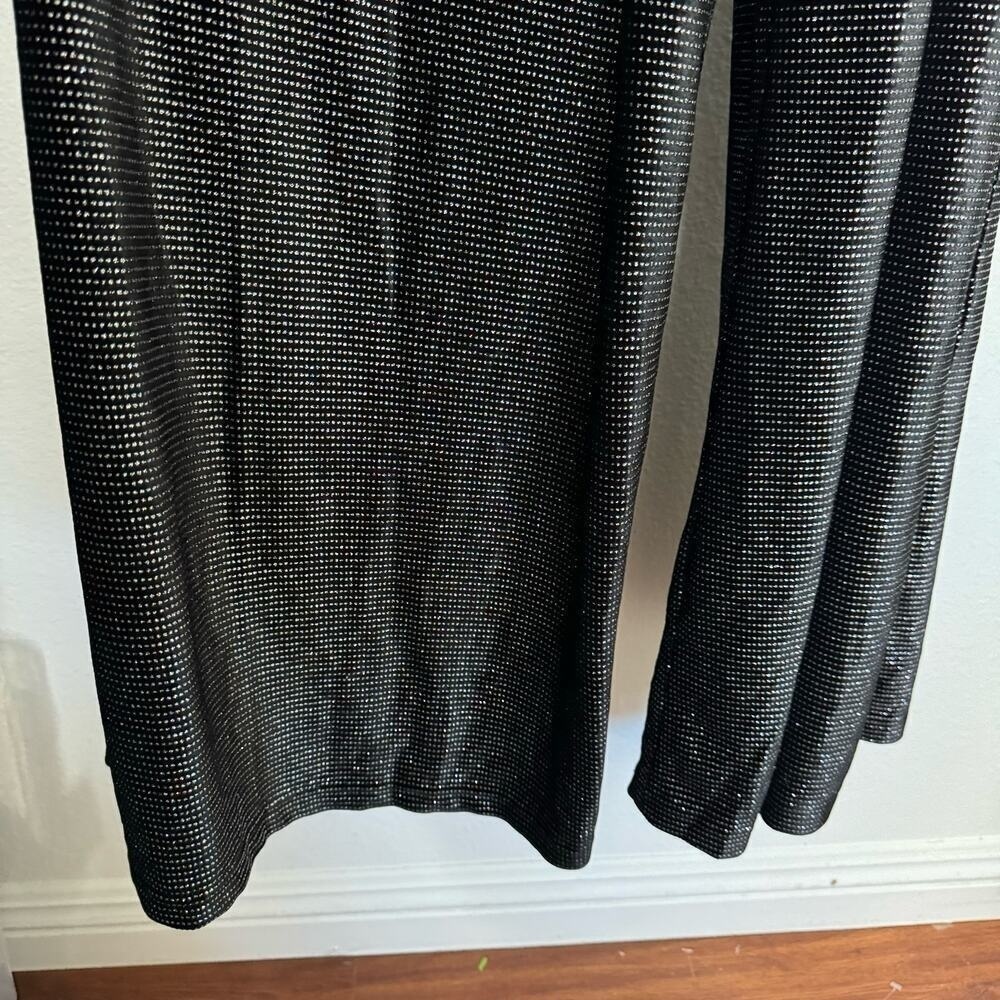 PatBo Jumpsuit‎ Wide Leg Flowy Black Sparkly Velvet Size 2 - Picture 6 of 12